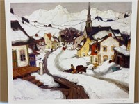 VILLAGE IN LARENTIANS BY CLARENCE GAGNON