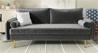 Gurganus  Living Room Sofa Gry Velvet