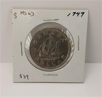 1949 CANADIAN SILVER DOLLAR COIN