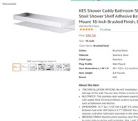 KES Shower Caddy Bathroom Shelf No Drilling