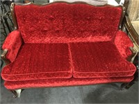 Antique Red Loveseat 56x32x32 Settee