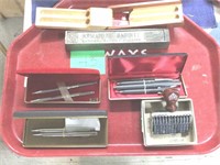 6pc  12 #/Crown/stamper lot, 3 pen sets and boxes