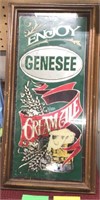 Genesee 22.5 by 11.5 glass collectible sign