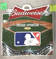 Budweiser baseball sponsor 23.5" by 23" Some bends