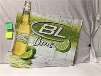 BL Budlight lime tin sign 3"W,28.5H scratches