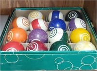 15 vintage pool balls
