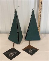 2x$ - 2 steel(?) tree wind chimes - HEAVY