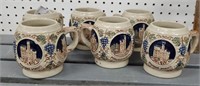 Set of 6 GERZ German mugs -