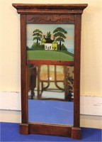 19th C. Mirror w/ Eglomise Panel