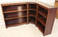 3-Section Mahogany Corner Bookcase