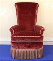 Vintage Velvet Upholstered Armchair