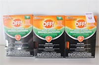 3PACK OFF! DEEP WOOD INSECT REPELLENT TOWELETTES