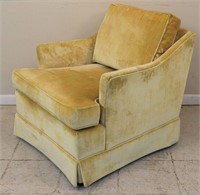 Yellow Velour Upholstered Armchair