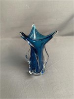 Chalet Blue Art Glass Vase