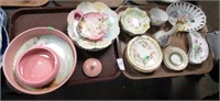 2 TRAYS FLORAL CHINA