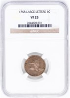 Coin 1858-P U.S. Flying Eagle Cent - NGC VF25