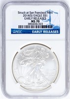 Coin 2014-S American Silver Eagle - PCGS MS 70