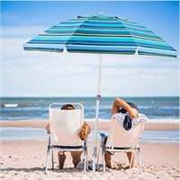 Movtotop Beach Umbrella - Blue/Green Stripe