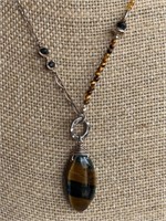 Sterling Silver Necklace w/ Tiger Eye