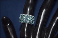 Sterling Silver Ring w/ Blue Topaz  Size 7