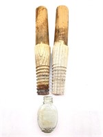 Wood Insulator Pegs 8” and Bayer and Bayer Bottle