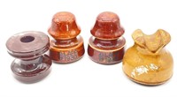 (4) Brown Ceramic Insulators - LAPP 1930 and More