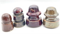 (4) Brown Ceramic Insulators- Pinco and More 4”