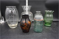 "Triple L" Ball Jar with Zinc Lid & Vases