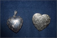Sterling Silver Puffy Heart Locket and an Engraved