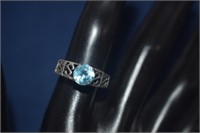 Sterling Silver Ring w/ Blue Topaz