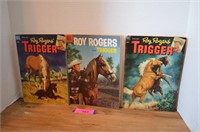 Three Vintage Roy Rogers & Trigger Comis 1950's