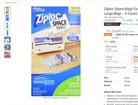 Ziploc Space Bags Compression Storage Flat Large