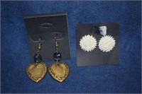 Heart and Flower Earrings