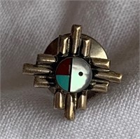 Sterling Silver Zuni Inlaid Tie Tack