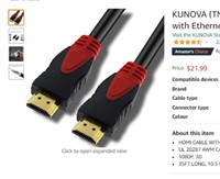 KUNOVA (TM) 35 Foot 35 FT HDMI Cable 1080p 4K