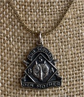 Sterling Silver Cub Scout Den Mother Necklace