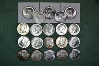 20 US Kennedy silver half dollars
