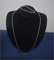 Sterling Silver Chain w/ Matching Bracelet