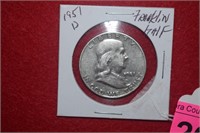 1951-D Silver Franklin Half Dollar