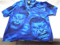 Incredible Hulk Button Up Shirt, Men's L ?