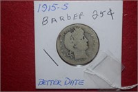 1915-S Barber Quarter   Better Date