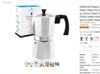 GROSCHE Milano Stovetop Espresso Maker Moka