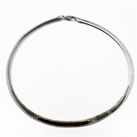 Sterling Silver Omega Link Collar Necklace
