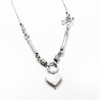 Sterling Silver Toggle Heart Necklace