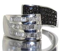 Brilliant 1.00 ct Black & White Diamond Ring