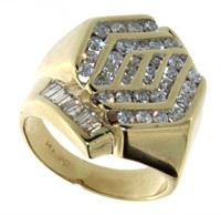 14kt Gold Men's 2.00 ct Diamond Cluster Ring
