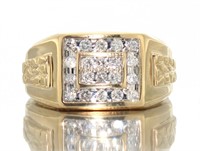 14kt Gold Men's 1/2 ct Diamond Ring