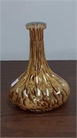 Yellow Art glass vase