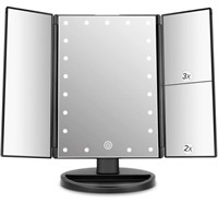 New deweisn Tri-Fold Lighted Vanity Mirror with