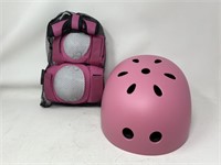 New Girls Helmet and Knee/Elbow Pads Pink Small
